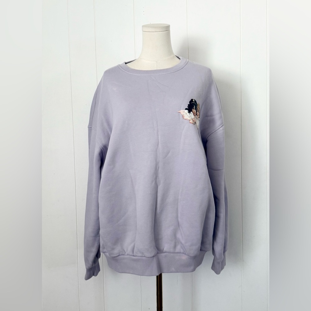 FIORUCCI Angels Crewneck Sweater Medium Lilac Lavender Purple
